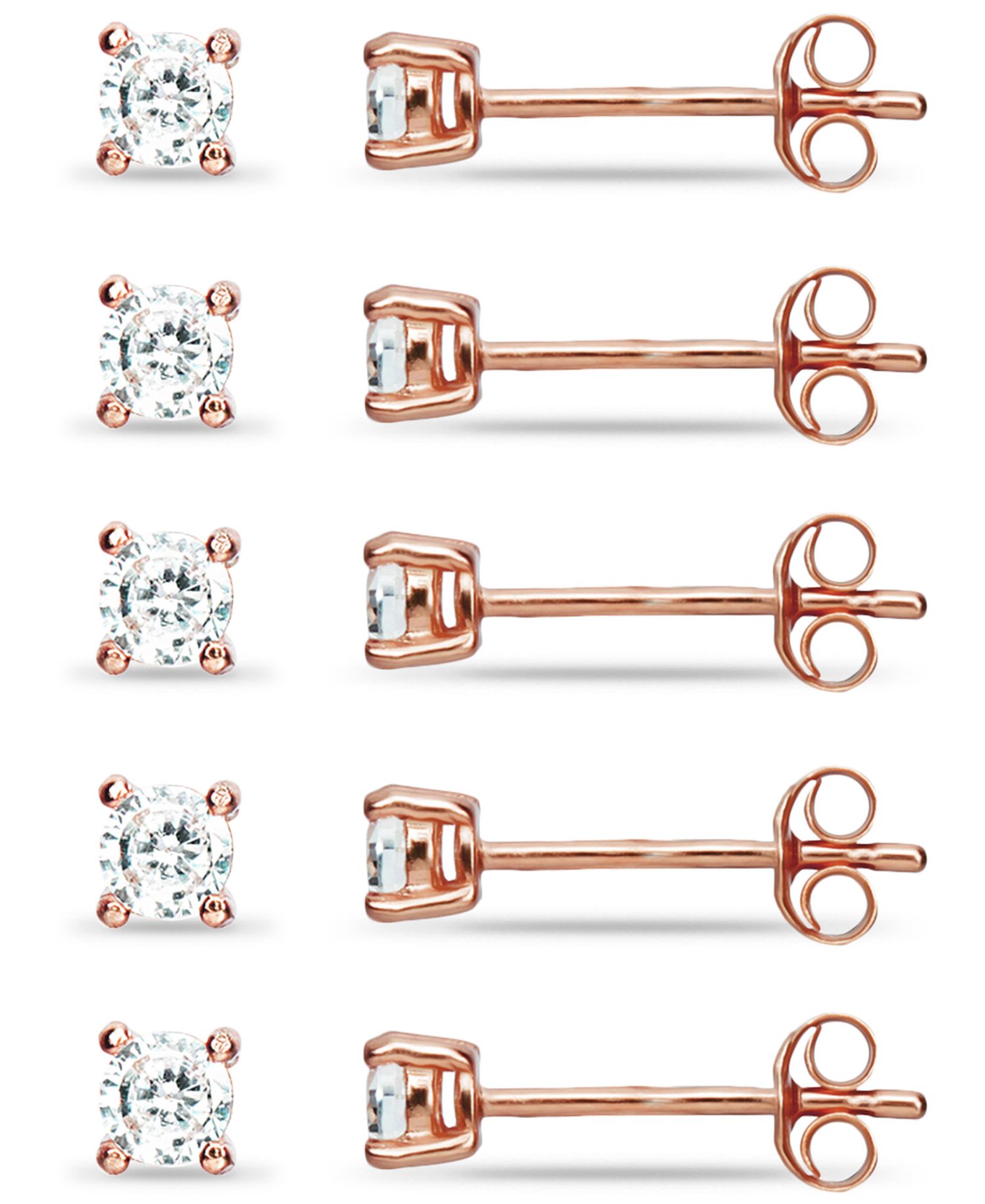 5-Pc. Set Cubic Zirconia Stud Earrings