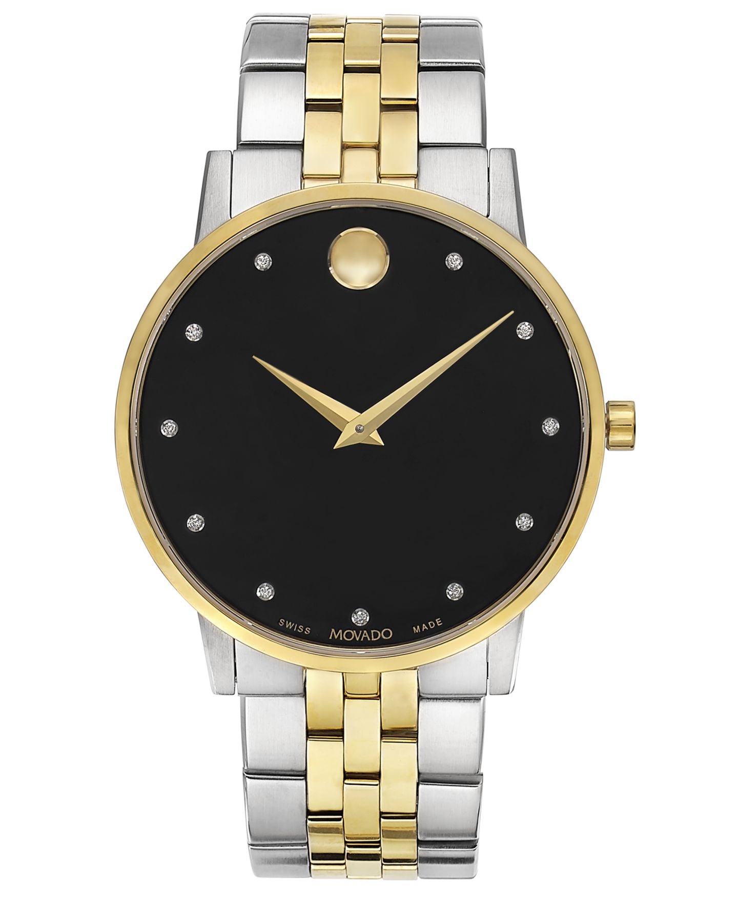 Мужские часы Movado Swiss Museum Classic Diamond-Accent Two-Tone PVD Stainless Steel Bracelet Watch 40mm — фото 8