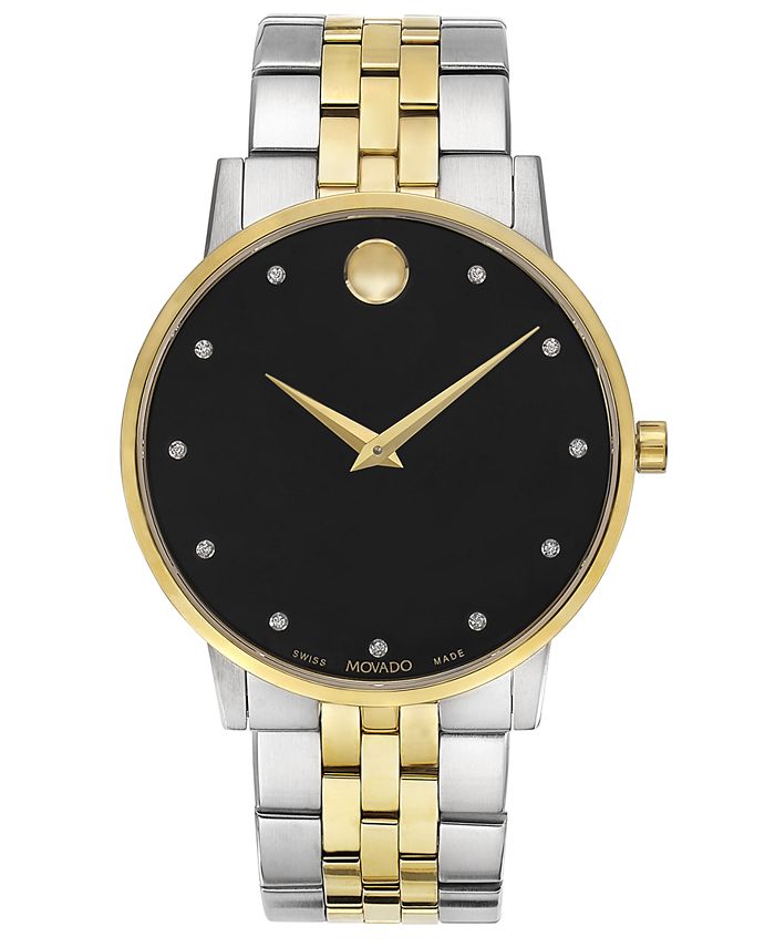 Movado Men's Swiss Museum Classic Diamond-Accent Two-Tone PVD Stainless