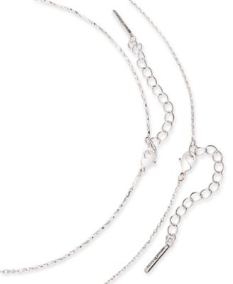 Silver Plated Clear Cubic Zirconia Infinity Duo Necklace with Studded Second Chain