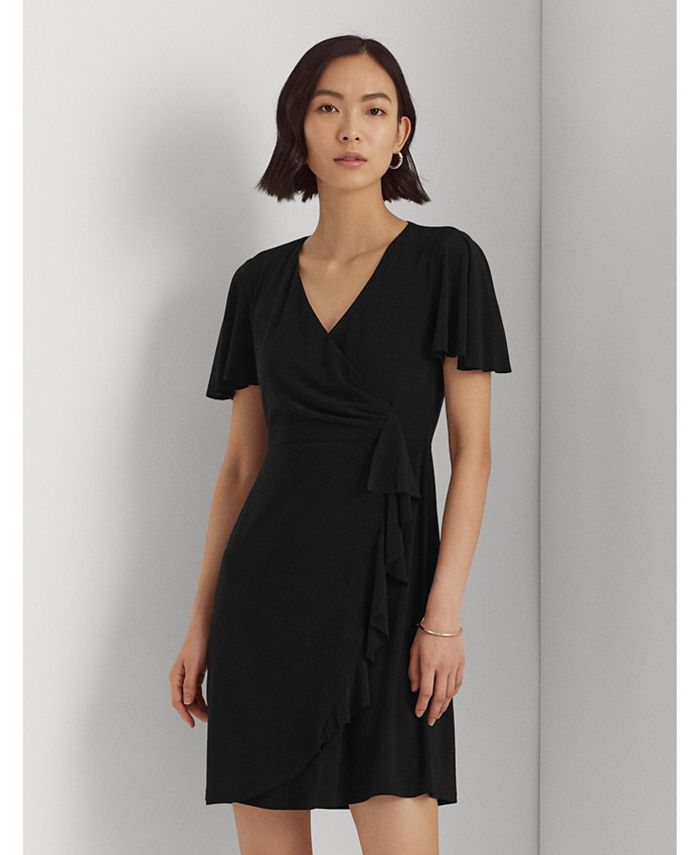 metallic ruffle jersey gown la femme