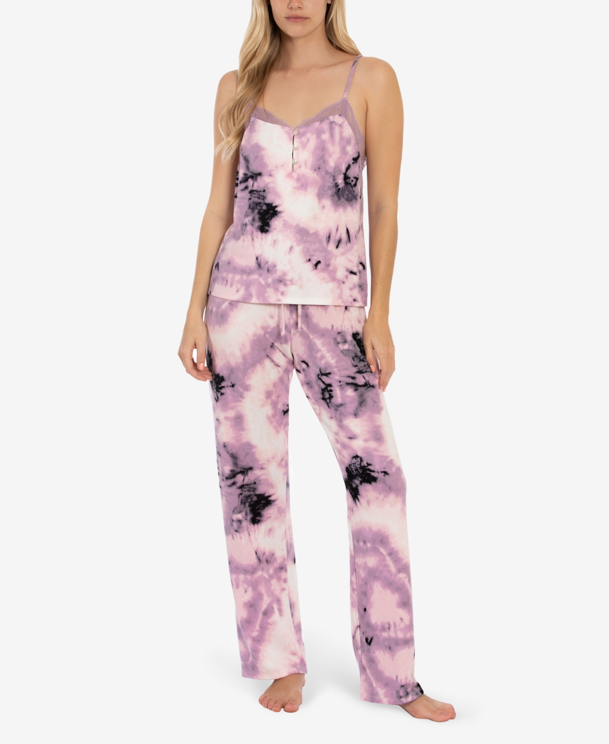 Midnight Bakery Women's Sunny Print Hacci 2 Piece Pajama Set