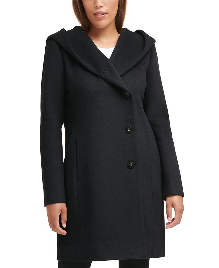 Cole Haan Women's Asymmetrical Hooded Walker Coat & Reviews Coats