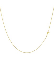 Solid Sideways Initial Necklace in 14K Gold over Sterling Silver