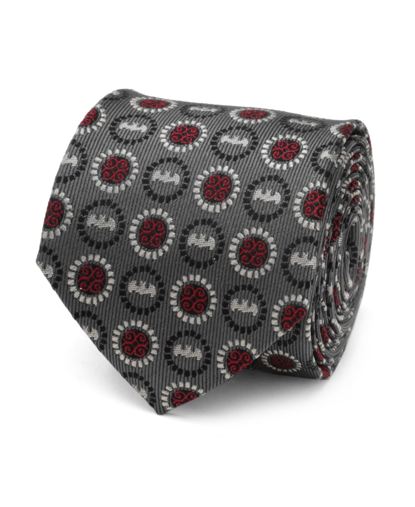 Мужские галстуки DC Comics Batman Medallion Symbol Silk Tie, цвет: Серый — фото 1