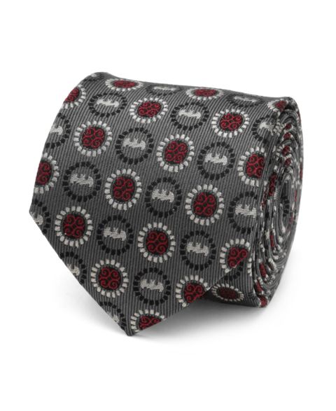 Мужские галстуки DC Comics Batman Medallion Symbol Silk Tie, цвет: Серый
