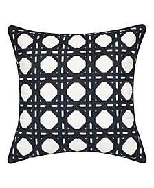 Rattan Geometric Decorative Pillow, 20 x 20