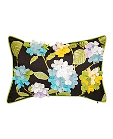 Dimensional Hydrangea Lumbar Decorative Pillow, 12 x 20