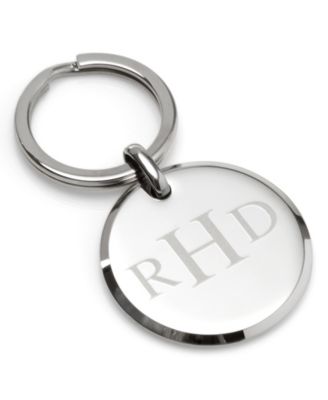 Men's Round Engravable Stainless Steel Key Chain