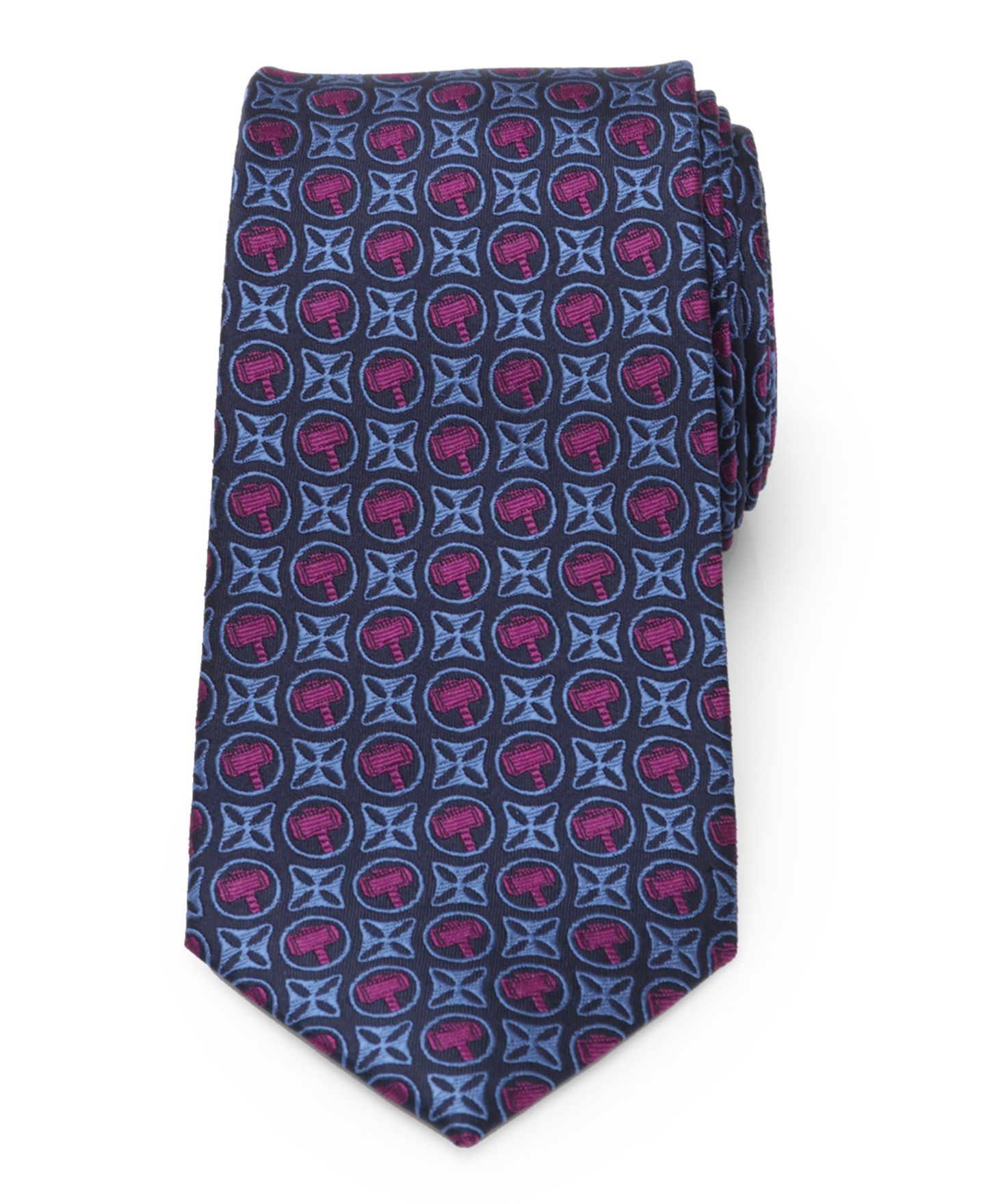 Мужские галстуки Marvel Thor Hammer Tie, цвет: Синий — фото 2
