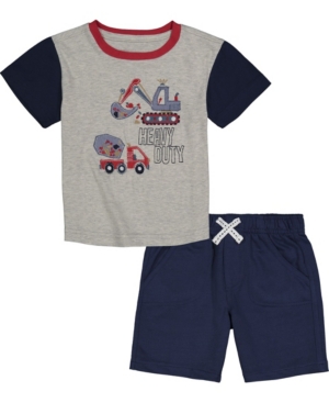 Kids Headquarters Toddler Boys 2-Piece Tractors Short Sleeve T-shirt and French Terry Shorts Set