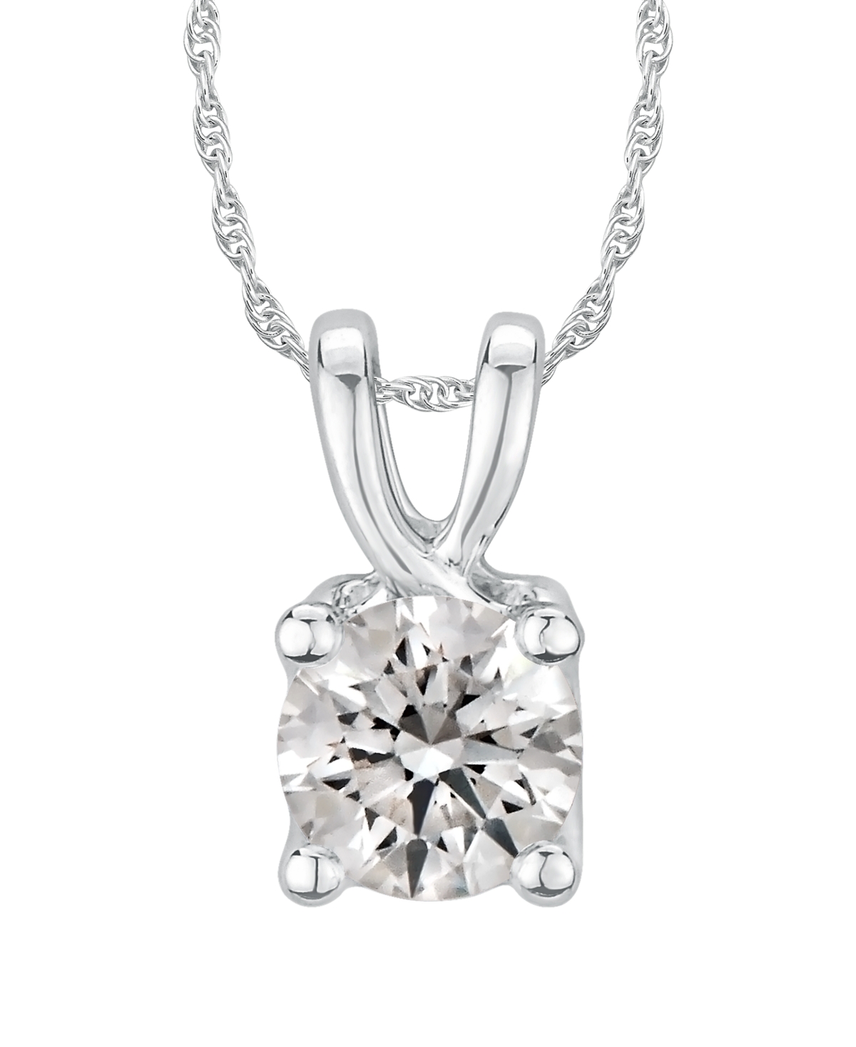 Gia Certified Diamond Solitaire 18" Pendant Necklace (1 1/2 ct. t.w.) in 14K White Gold - White Gold