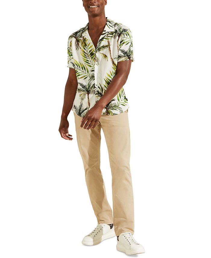 GUESS Men's Eco Regular-Fit Palm Tree-Print Shirt & Reviews - Casual ...