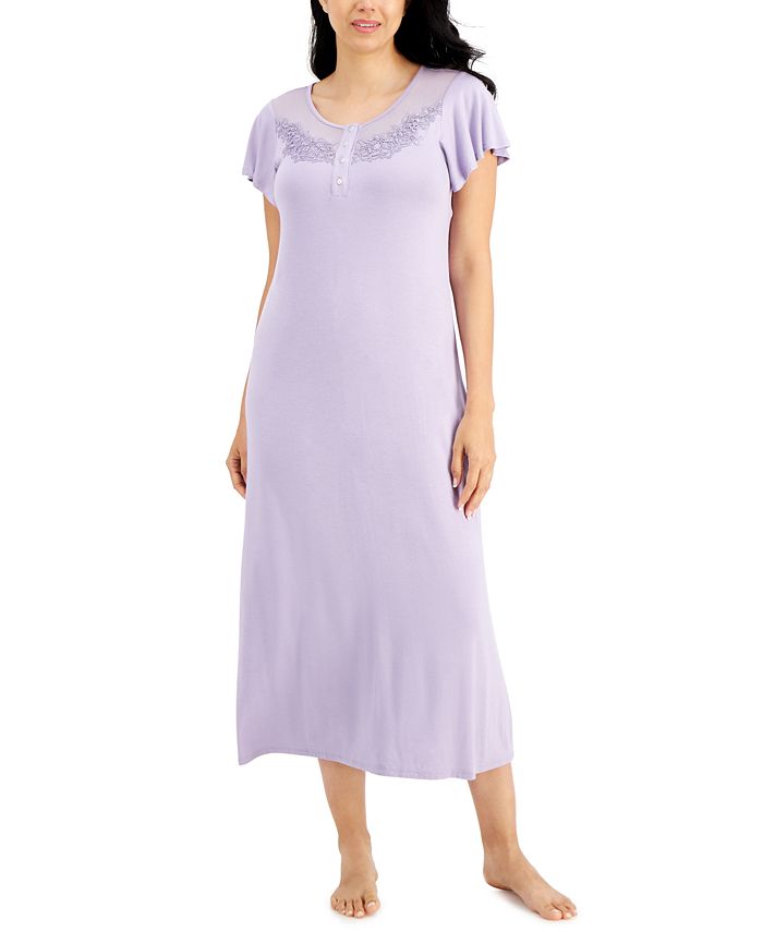 Charter Club Appliquéd Long Nightgown, Created for Macy's Macy's
