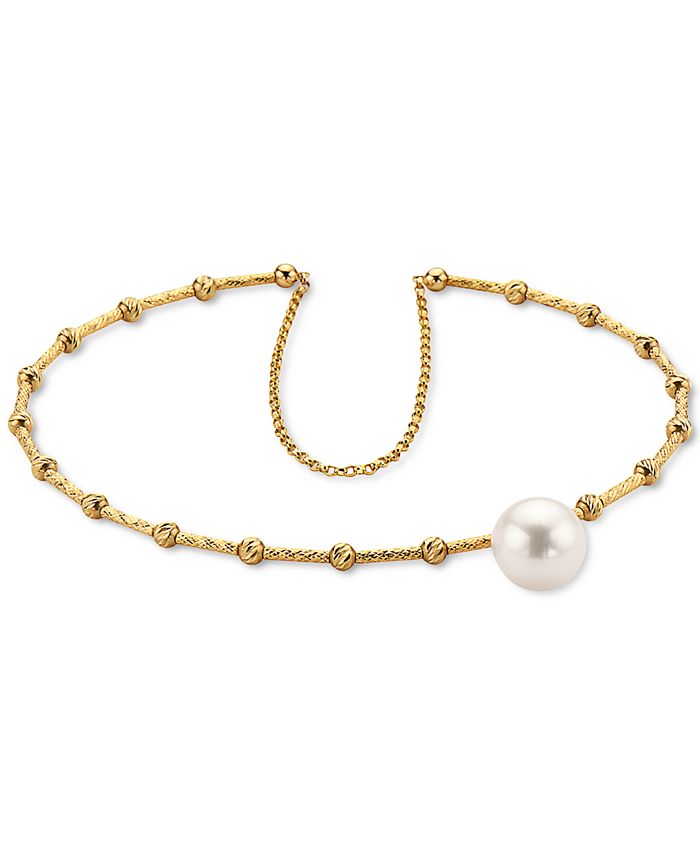 EFFY Collection EFFY® Cultured Freshwater Pearl (8mm) & Diamond Accent ...