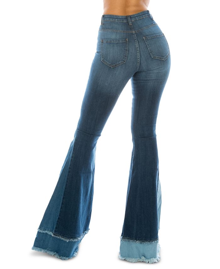 Aphrodite Juniors' Multi-Panel High Rise Flare Jeans - Macy's