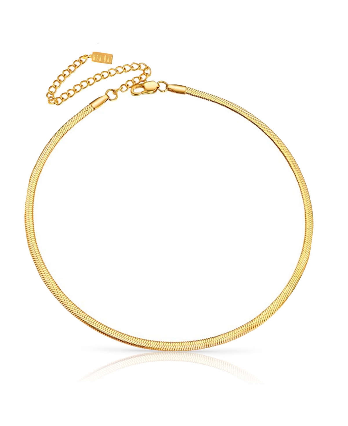 18k Gold Plated Anti-Tarnish Herringbone Necklace - Gold