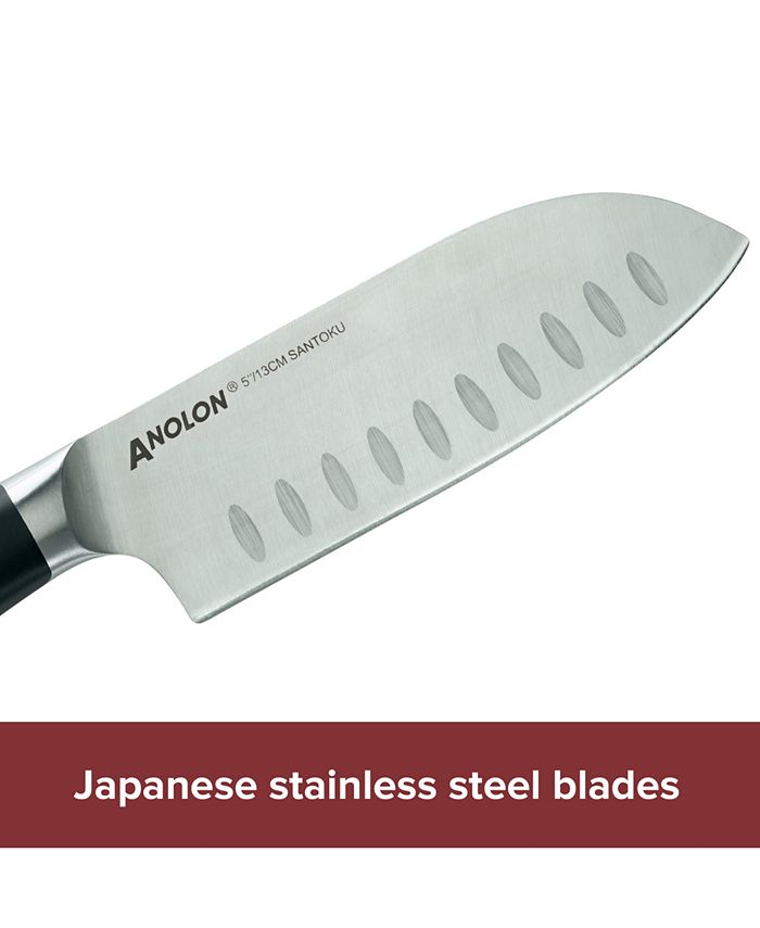 Anolon - AlwaysSharp Japanese Steel 8-Pc. Knife Block Set