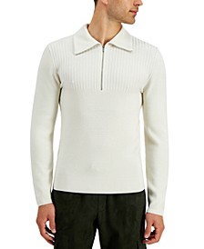 Men's Regular-Fit Ribbed 1/4-Zip Sweater, Created for Macy's