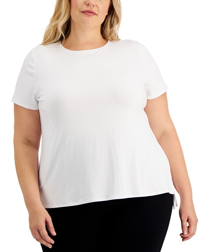Alfani Plus Size Solid Button-Down Top, Created For Macy's - Macy's