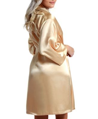Women's Marina Lux 3/4 Sleeve Satin Lingerie Robe