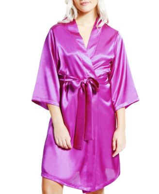 Women's Marina Lux 3/4 Sleeve Satin Lingerie Robe