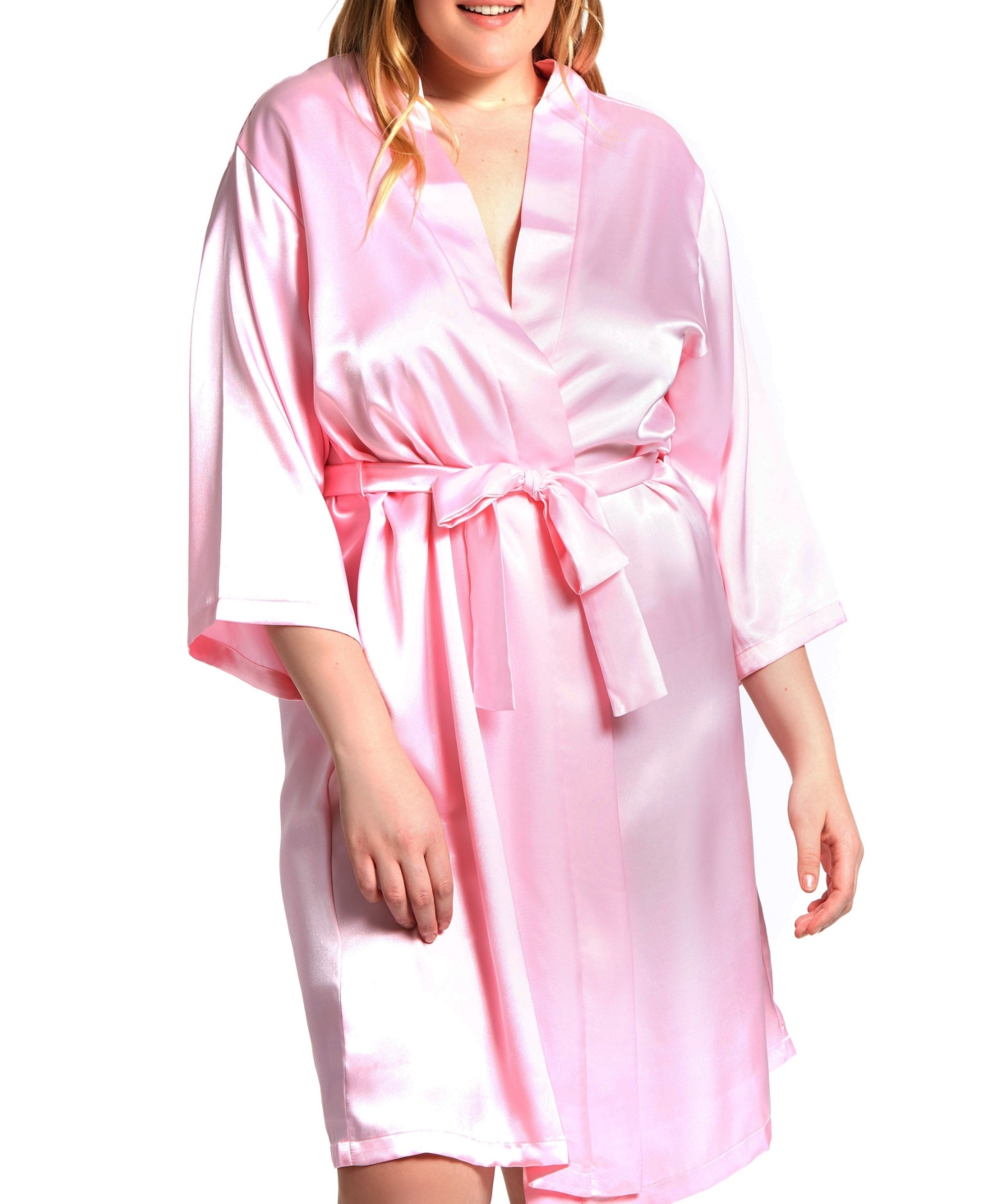 Plus Size Marina Lux Satin Robe Lingerie