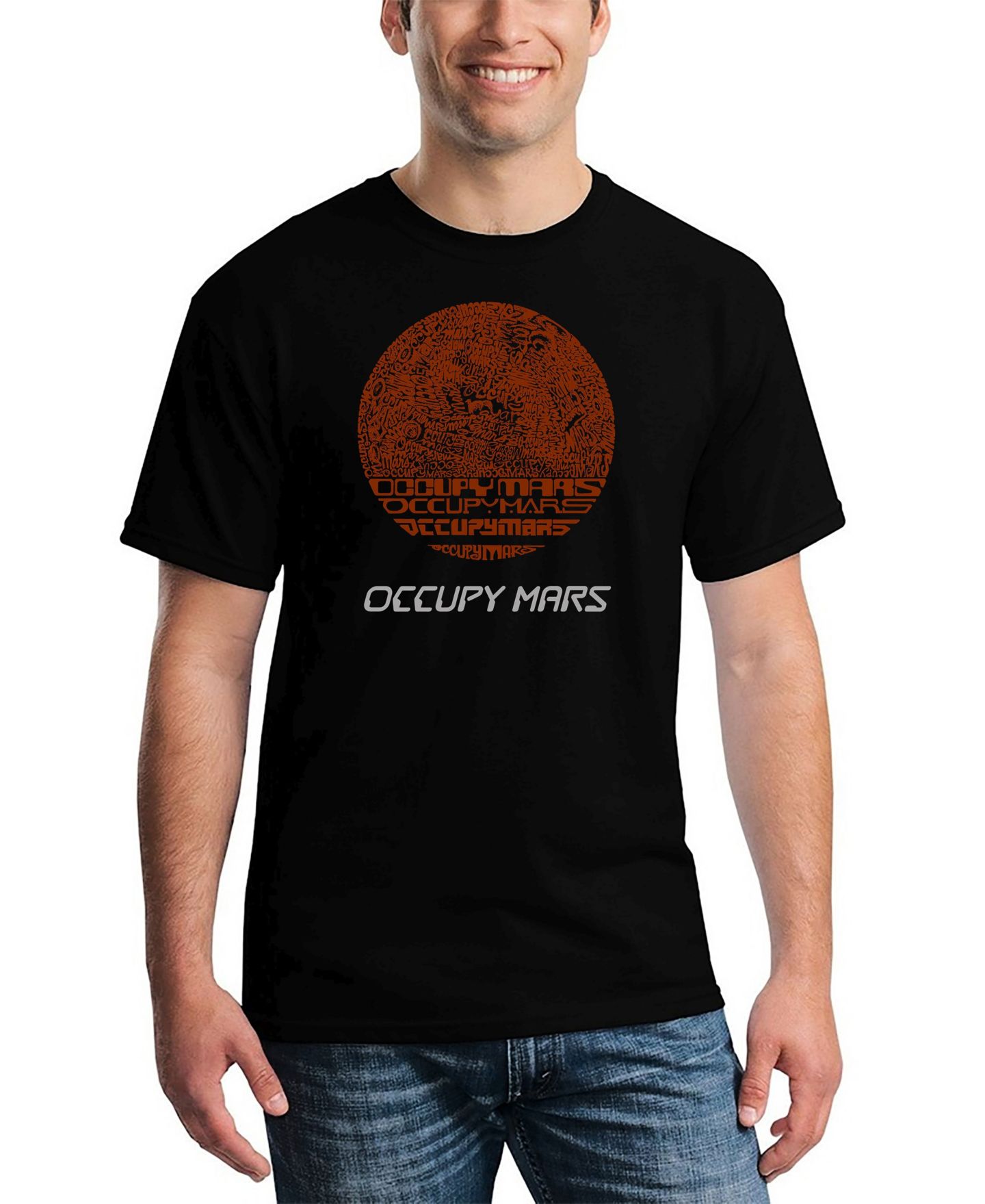 Мужская футболка LA Pop Art Occupy Mars Word Art, цвет: Чёрный — фото 1