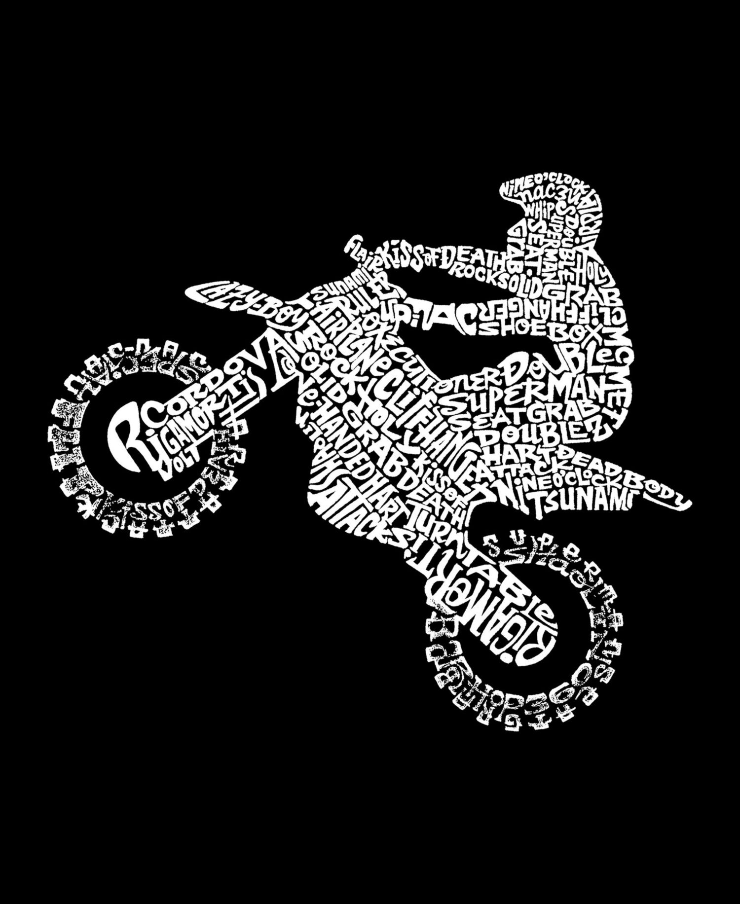 Men's Freestyle Motocross - FMX Word Art Hooded Sweatshirt