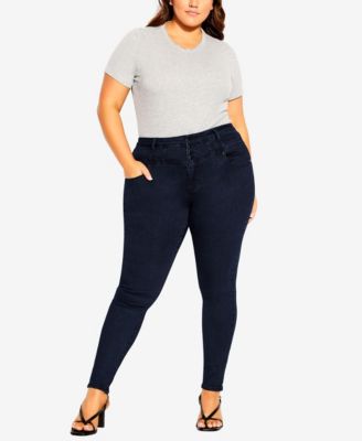 macys plus size white jeans