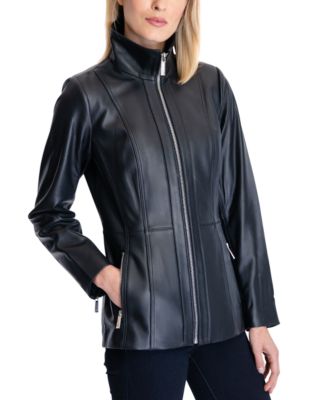 macy's women's petite leather jacket