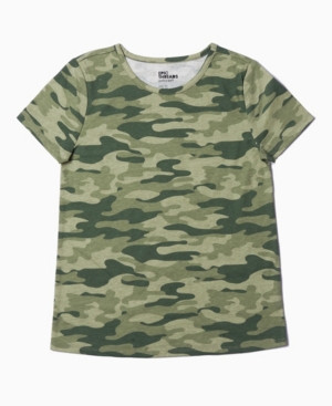 Big Girls Short Sleeve All Over Print Basic Tee
