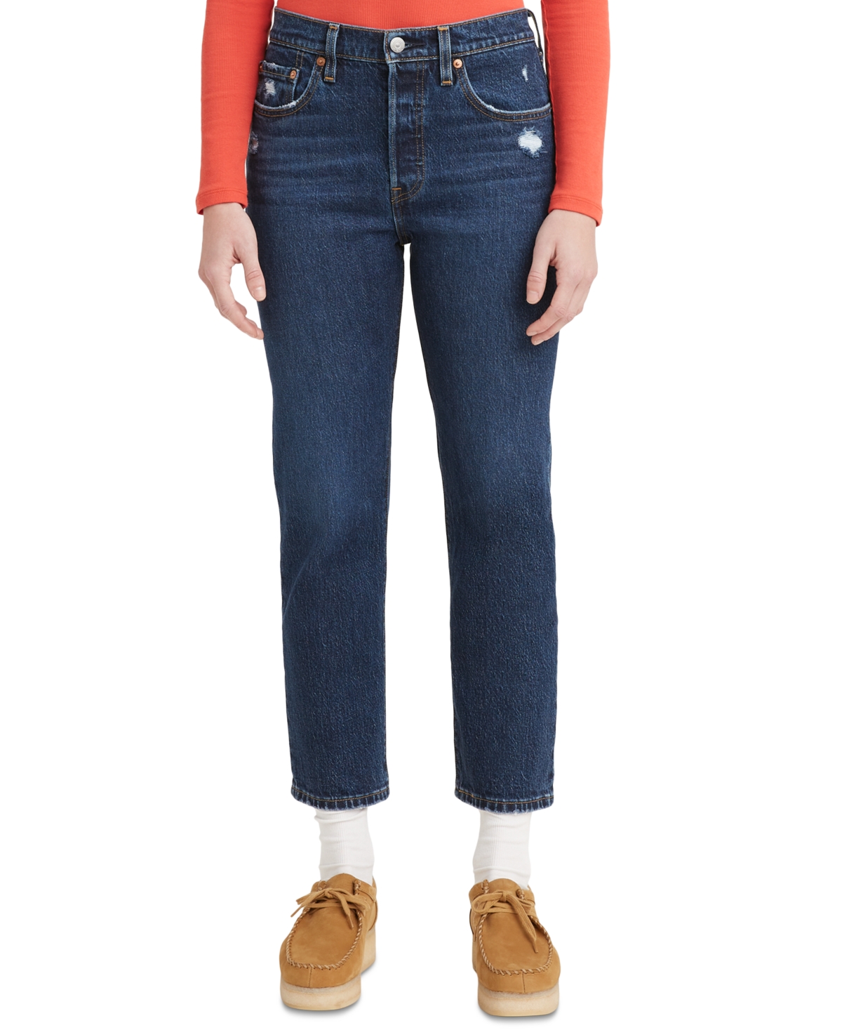 501 Cropped Straight-Leg High Rise Jeans - Stepped Aw