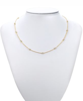 Diamond Bezel Necklace (1/10 ct. t.w.) in Sterling Silver, 14k Gold-Plated Sterling Silver or 14k Rose Gold-Plated Sterling Silver 