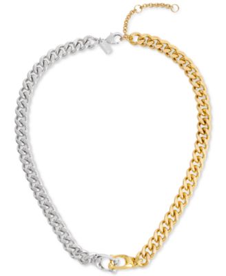 COACH - Two-Tone Interlocking C Collar Necklace, 16" + 2" extender