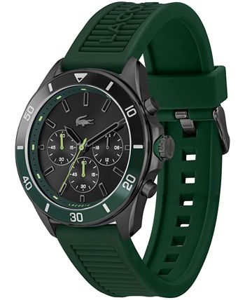 Lacoste - Men's Chronograph Tiebreaker Green Silicone Strap Watch 44mm