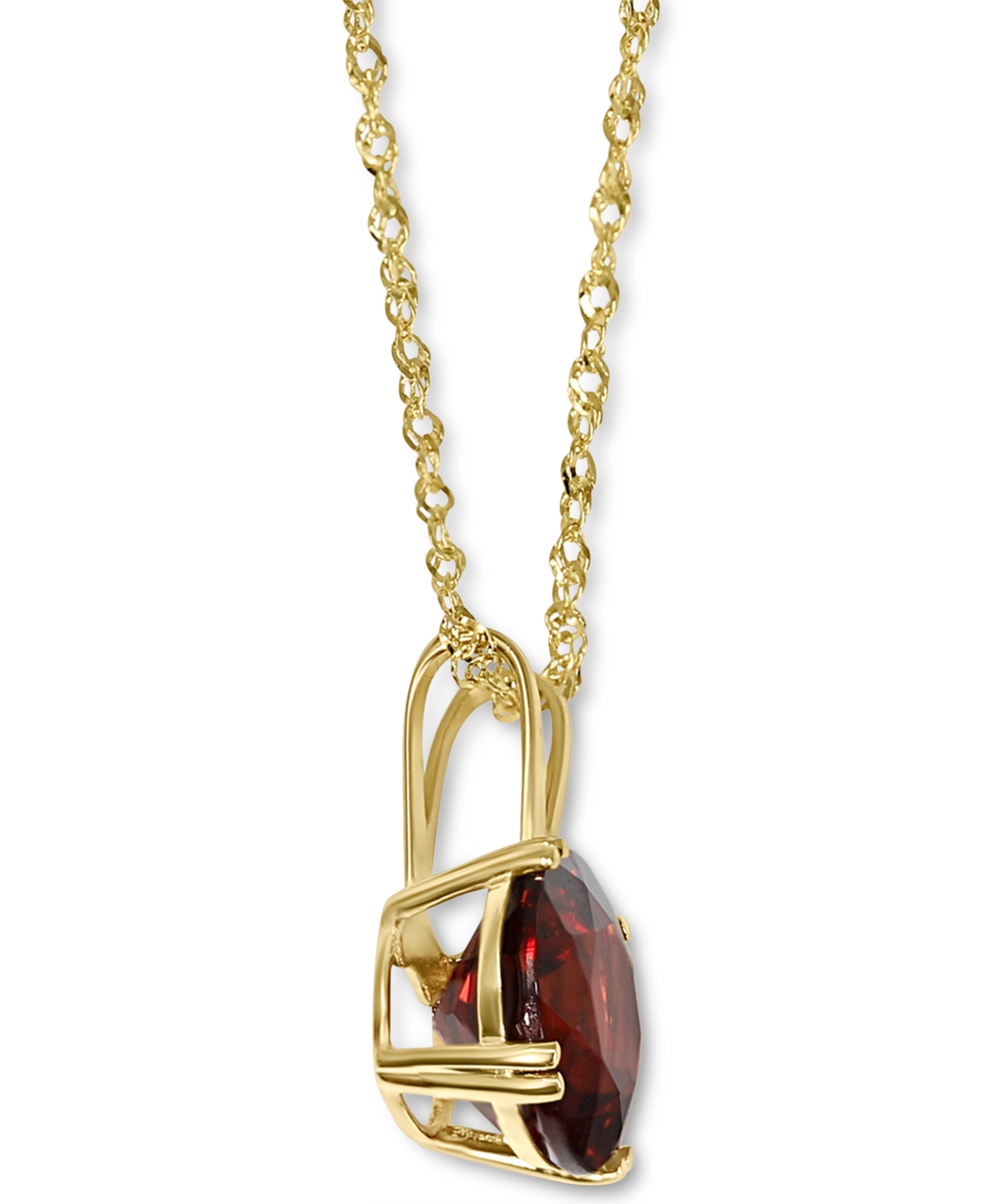 Gemstone Solitaire Pendant Necklace in 14k Gold, 16" + 2" extender