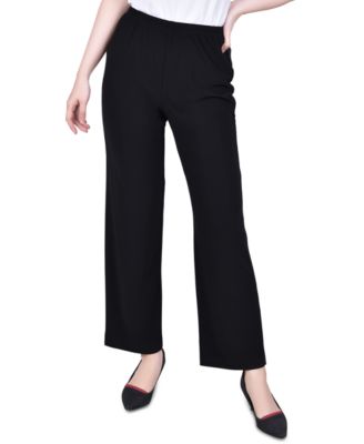 Petite Short Length Pull-On Straight-Leg Pants