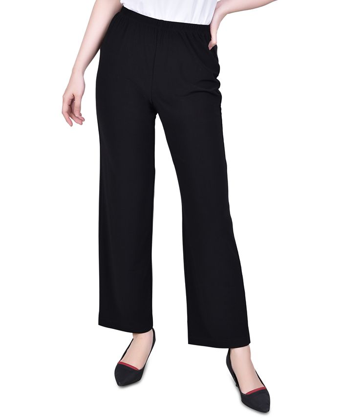 NY Collection Petite Pull-On Straight-Leg Pants - Macy's