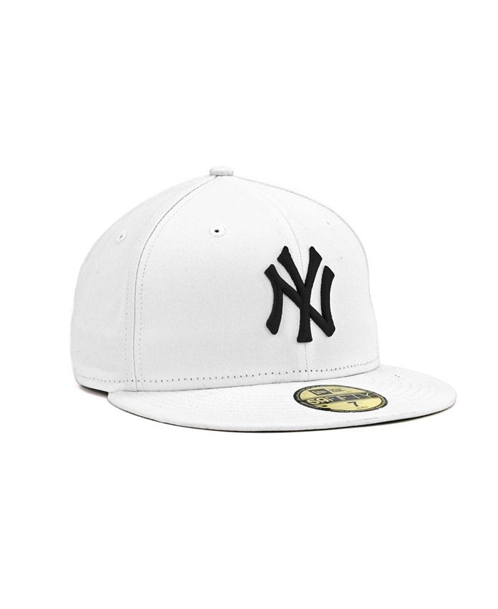 New Era New York Yankees MLB White And Black 59FIFTY Cap - Macy's
