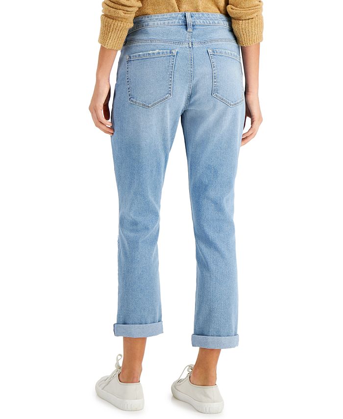Style & Co Petite Distressed Curvy Girlfriend Jeans, Created For Macy's ...
