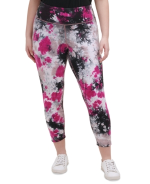 Calvin Klein Plus Size Tie-Dyed Pull-On Leggings