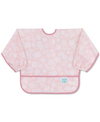 Bumkins Baby Boys Dinosaur Printed Sleeved Waterproof Bib - Pink 14$