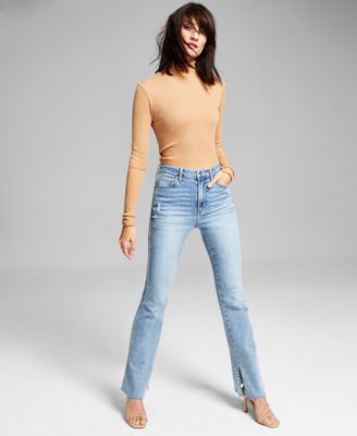 And Now This - Women's Slit Flare-Leg Jeans