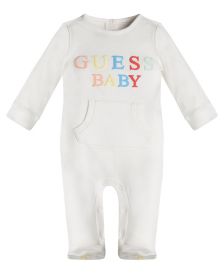 Baby Boys and Girls Rubberized Print Logo Footie Coverall