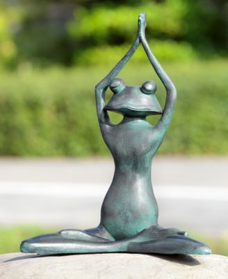 Stretching Yoga Frog Garden Sculpture