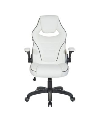 white fabric gaming chair