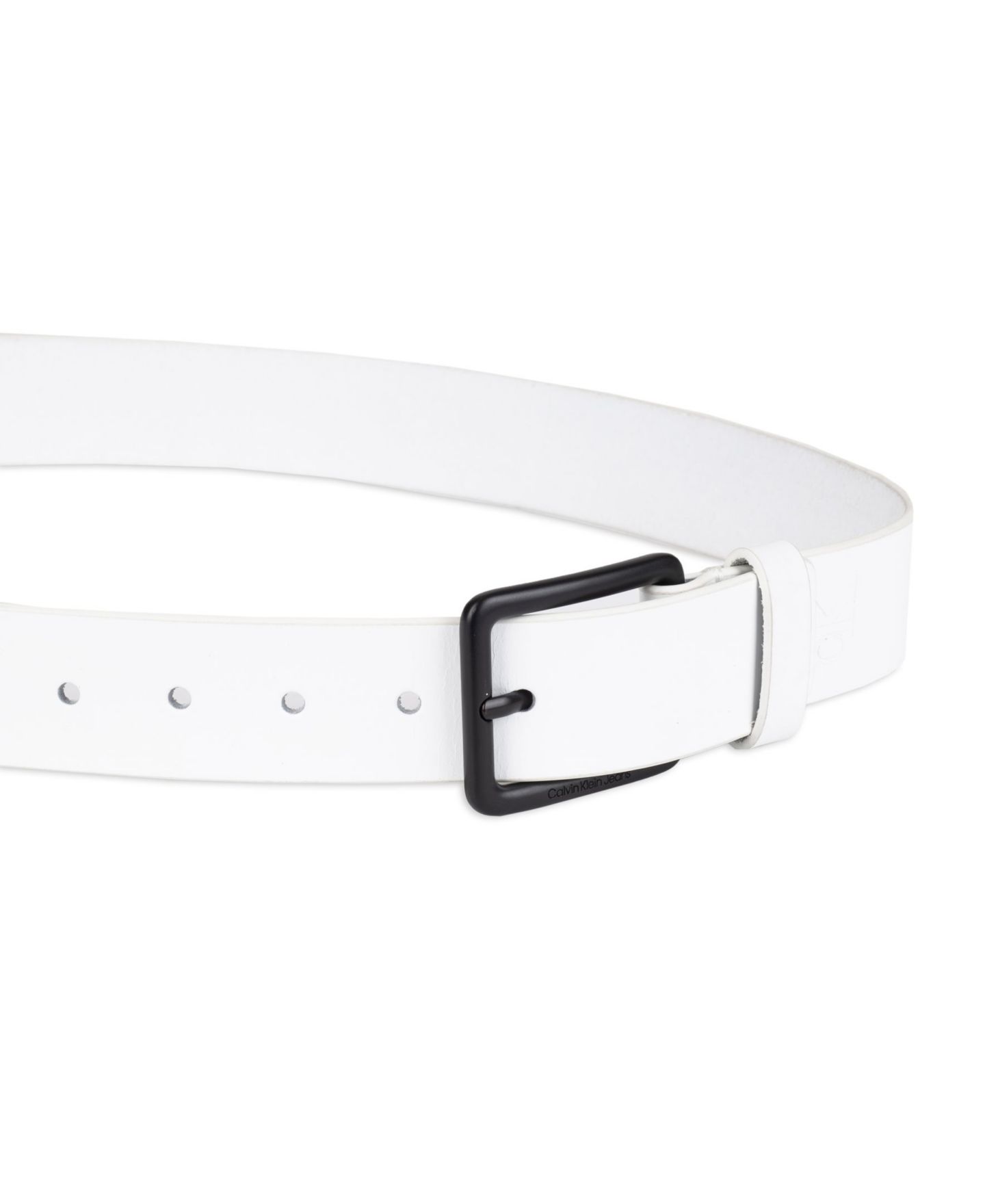 Мужской ремень Calvin Klein Genuine Leather Casual Bridle Belt, цвет: Белый — фото 3