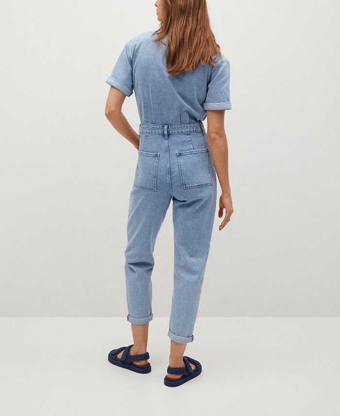 MANGO Cotton Denim Jumpsuit Macy's