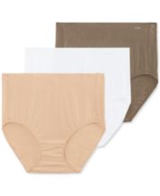 Company Ellen Tracy Women's Underwear Ultra Soft Scalloped Edge Seamless Hi  Cut Brief Panties 3-Pack Multipack